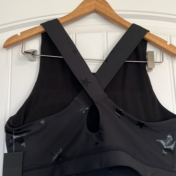 Mono B Black Star Foil print Sports Bra 1X new - Picture 6 of 7